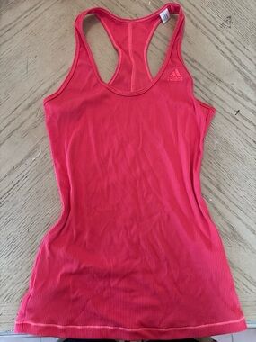 adidas Women's Hot Pink Ribbed Racerback Tank
